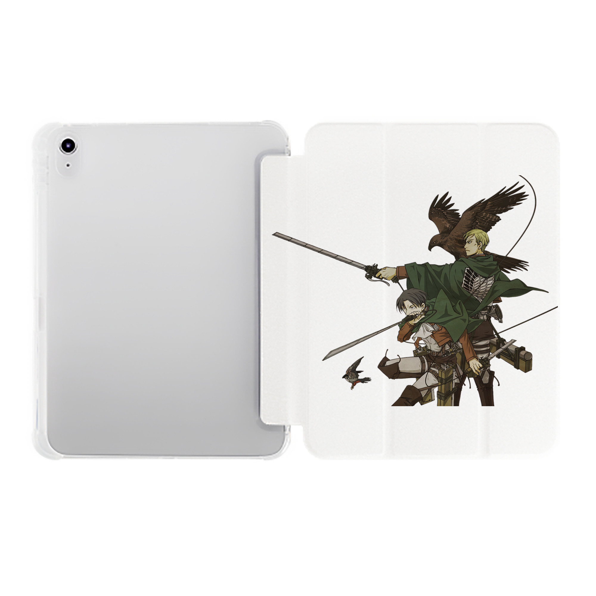 （画像用） 進撃の巨人 Attack on Titan IPad ケース ペン収納付き 三つ折りスタンド PUレザー×シリコン 対応機種9.5/10.5/10.9インチ